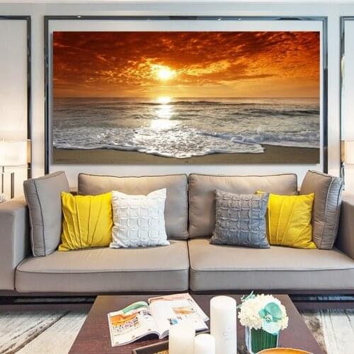 Wall Art Painting Landscape Canvas Painting Posters and Print Seascape Sunrise Pictures Cuadros for Living Room Home Decor