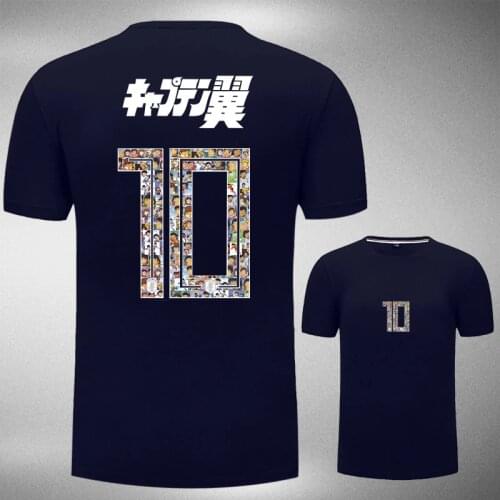 Captain Tsubasa No.10 Tsubasa Ozora Japanese Printing Cartoon Tee Shirt Short Sleeve Mens T-shirt