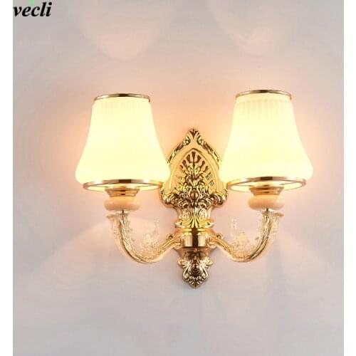 Nordic Led Wall Lamp European Bedroom Bedside Living Room TV Background wall light Stair Aisle Gold Glass Lamp Home Decor