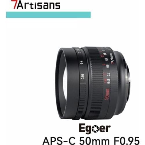 7artisans 50mm F0.95 APS-C Large Aperture Manual Focus Lens for Sony E /Canon M /Fuji X /M43 /Nikon Z Mount Mirrorless Cameras