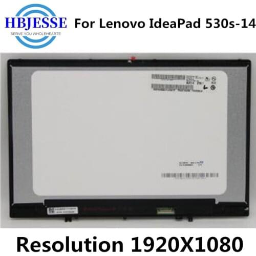 Original 14'' FHD LCD Non-Touch Display Digitizer Assembly With Bezel For Lenovo IdeaPad 530s-14 530s-14IKB 81EU 1920x1080
