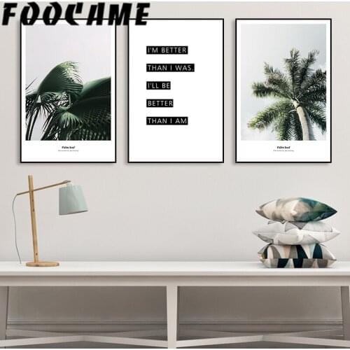 FOOCAME Landscape Natural Tropical Plants Scenery Wall Art Canvas Painting Nordic Poster Print Decoration Picture Living Room