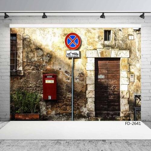 Peeling Wall Vintage Door House Poste Scenery Backdrops Photocall Baby Young Portrait Photography Backgrounds For Photo Studio