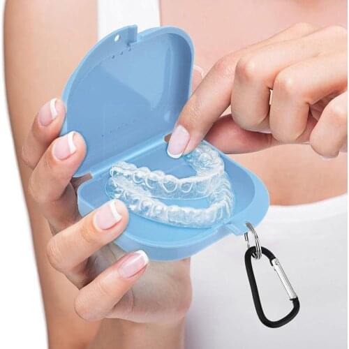 Dental Orthodontic Retainer Denture Storage Box Storage Mouth Denture Mouthguard Container Plastic Box Guard Dent O1x7
