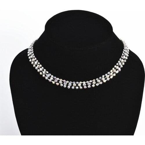 Wedding Crystal Jewelry AB Color Rhinestone Personality Bride Necklace Fashion Simple Accessories Ladies Gifts CORUIXI H9507