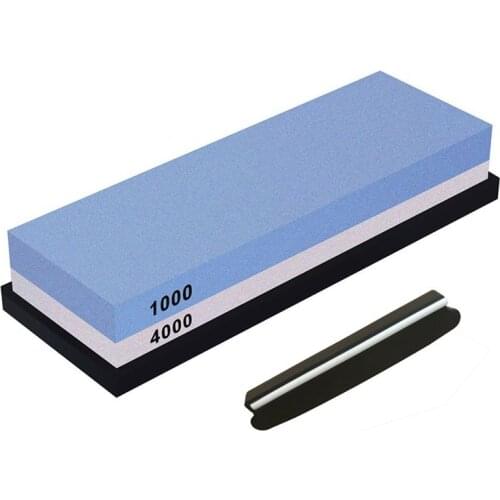 Whetstone, Double-Sided Knife Sharpening Stone Set Grit 1000/4000 Knife Sharpener Combination Waterstone Kits with Non-slip Sili