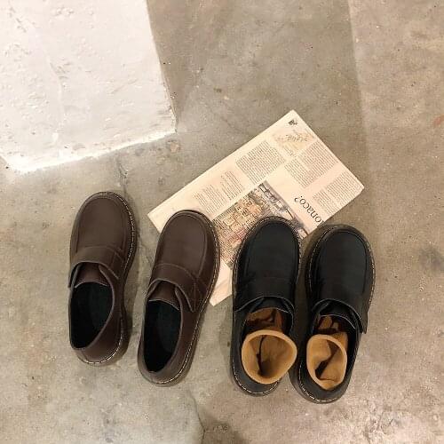 Japanese womens big head single shoes 2020 new belt buckle stitching soft bottom student womens shoes