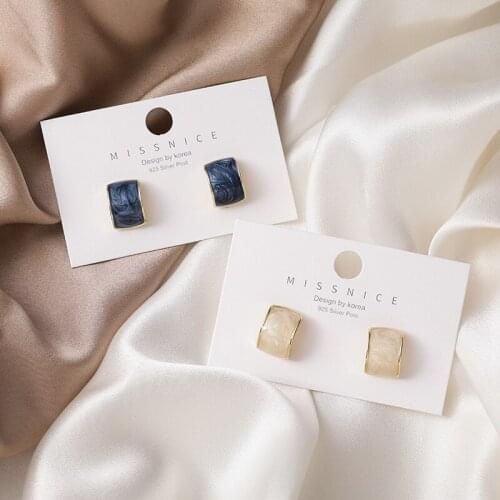 2020 Korean Style Fashion Drip-Glazed Curved Stud Earrings for Women Girls Cute Small Jewelry Christmas Accessories Gifts MS12