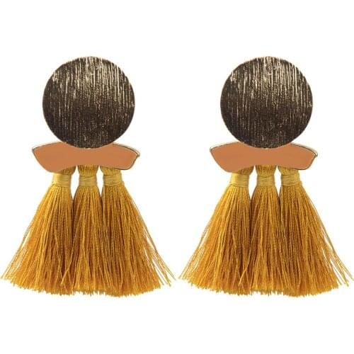 Drop Earrings Statement Enamel Long Fringe Tassel Earrings For Women Wedding Bohemian Jewelry