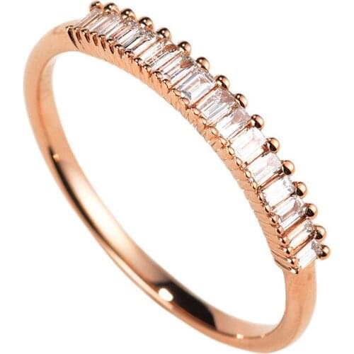 High Quality Minimalist Thin Rings for Women Wedding Brilliant AAA CZ Cubic Zircon Female Finger Ring Jewelry