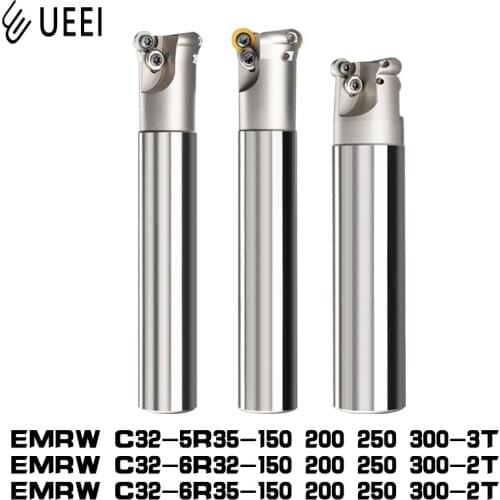 1pcs EMRW C32-5R35-150 200 250 300-3T C32-6R32-150 200 250 300-2T Round nose indexable End Mill 2Flut 3Flut length 150 200 250mm