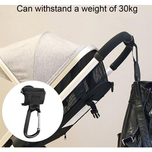 1PCS Non-slip Baby Stroller Clips Hooks + 1PCS Hand Strap for Diaper Coats Toys Milk Bottle Bibs Shopping Bags Outdoor Use