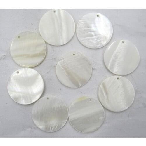 Natural Quartz crystal Abalone Shell carved the Round shell pendant for diy Jewelry making necklace Accessories 10PCS A24