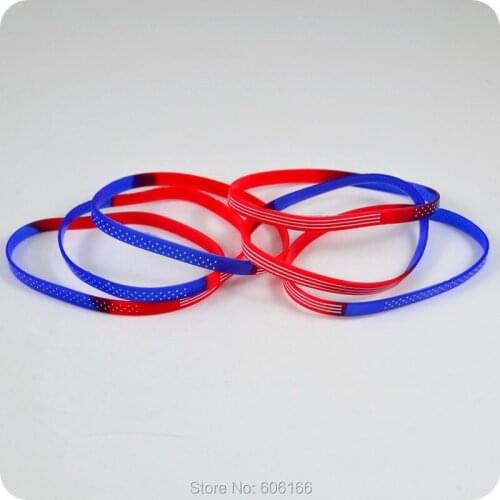100pcs 5mm USA American Flag Silicone Bracelets Wristband Stars and Stripes Fashion Jewelry