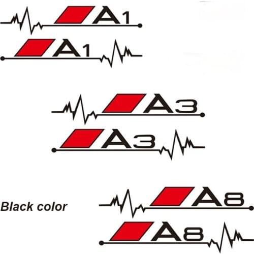 2PCS Car Rearview Mirror Sline Quattro A3 A4 A5 A6 A7 A8 Q3 Q5 Q7 Car Sticker and Decal Funny Fine Decor Decal PVC12x2.5cm