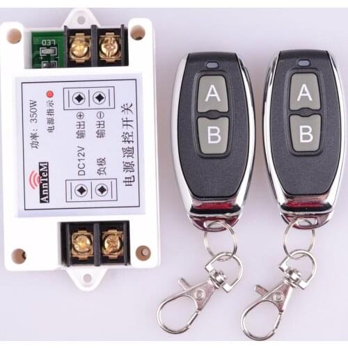 433/315Mhz High Power 12V DC 40A 350W RF Wireless Remote Control Lighting Switch Input 12V Output 12V Delay Time 5S Receiver