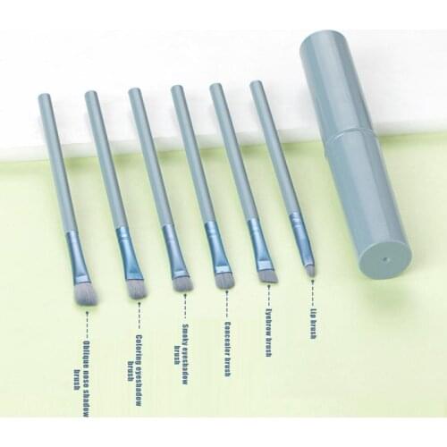 6 Pcs Makeup Brushes Tool Set With Dust-proof Brush Tube Eye Shadow Eyebrow Brush Make Up Kit Tool