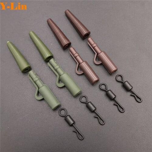 60pcs of Carp fishing safety clip with tail rubber tube and Q-shaped long body quick change swivels terminal tackle assories