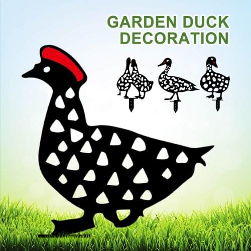 Acrylic Garden Duck Decoration Waterproof And Rust-proof Garden Decoration Chicken Yard Artwork Simulation Hollow Inserted Cards