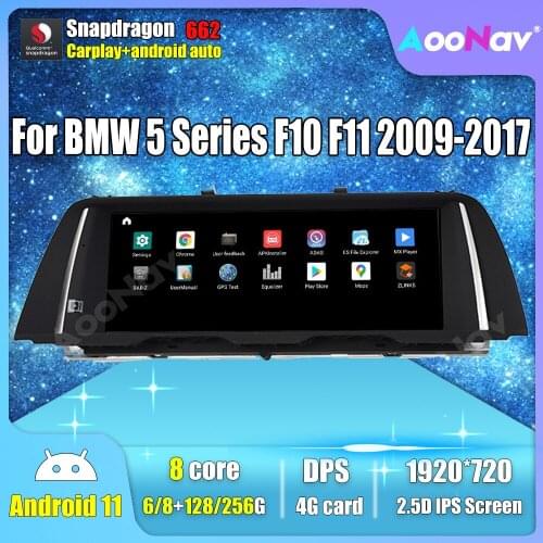 Android 11 Car Multimedia Player For BMW 5 Series F10 F11 520 2011-2016 CIC NBT GPS Autoradio Radio Tape Recorder carplay
