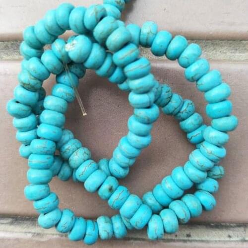 Free Shipping Fashion Jewelry 3.5x6mm Beautiful Howlite Loose Beads 15.5" Fg0714