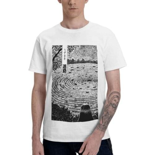 Tomie Junji Ito Tshirts Men Stylish Tee Tops Cotton T Shirt Short Sleeve Japanese Horror Manga Uzumaki T-shirt Gift Clothing