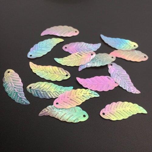 30g 400pcs 12*30mm Leaves AB Colorful Flat Loose Sequins Paillettes Sewing,Wedding Craft,Women Kids DIY Garment Accessory SFLYX