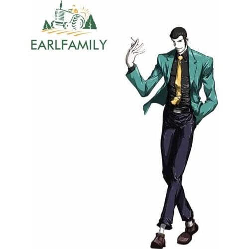 EARLFAMILY 13cm x 8.9cm for Lupin III Waterproof Car Stickers Motocycle Helmet Suitcase Surfboard Decal Scratch-proof Decor