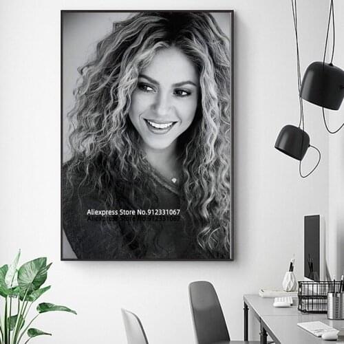 Canvas Wall Art for Shakira Latin Rock Alternative Female Singer Nordic Modern HD Poster on Canvas for Home Living Room