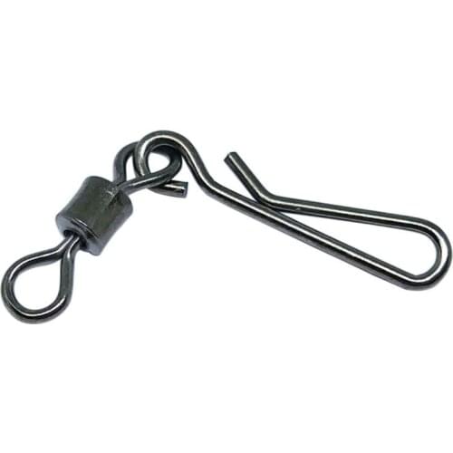 INFOF 500/1000-pieces Fishing Swivels Snap Hook Rolling Swivel with Hanging Snap #12-#2 Pesca Carp Fishing Connector Fishhooks