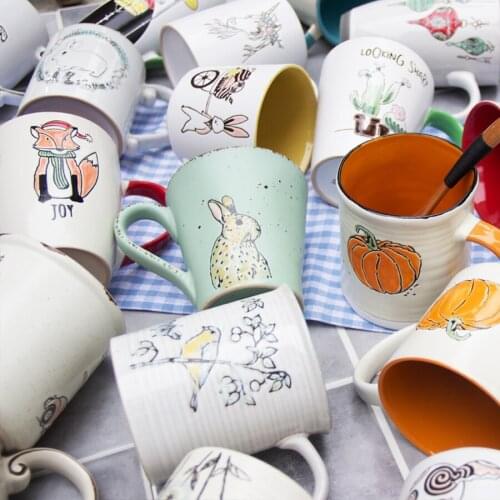 Ceramic Retro Cup Japanese Personality Creative Coffee Mug Milk Tea Cups Gift Ethiopian Coffee Cup Set Saba Porcelain Drinkware