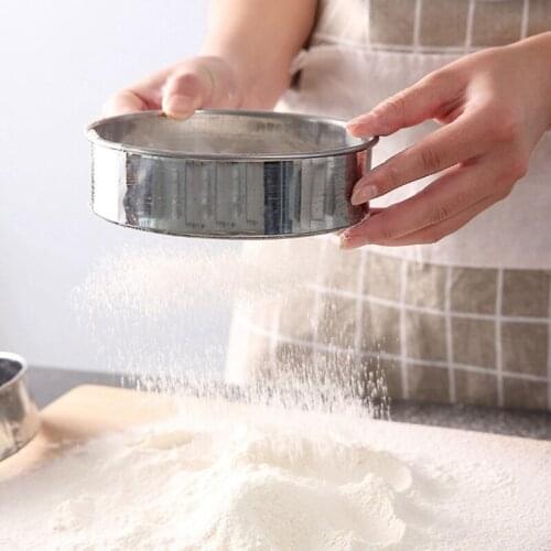 2021 New Stainless Steel Mesh Round Flour Sifting Sifter Sieve Strainer Cake Baking Household High Quality Kitchen Tools
