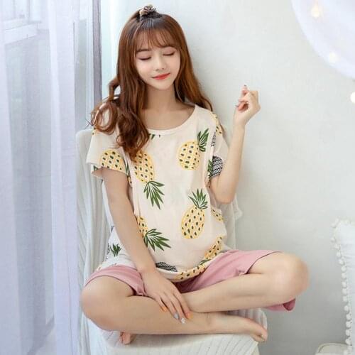 Summer Short-sleeved Pregnancy Maternity Pajamas Sleepwear Nursing Pregnant Breastfeeding Nightgown Maternity Nursing Nightie