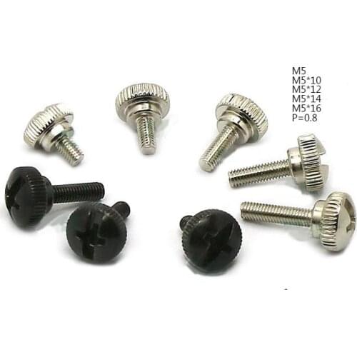 M5*10/12/14/16/20 Handle thumb screw knurled screw,straight Steel Thumb Screw,computer host hand tool adjusting screw