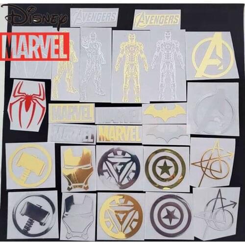 Disney Marvel Avengers Metal Sticker Iron Man Captain America Thor Anime Mobile Phone Decoration Metal Sticker