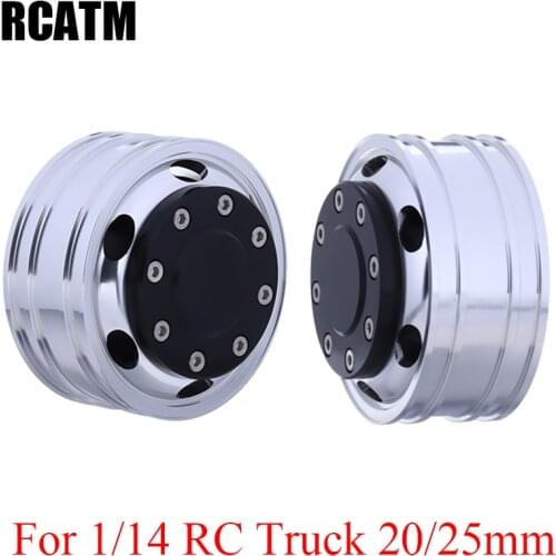 2pcs RC Truck CNC Metal Front Wheel Rim 20mm 25mm For 1/14 Tamiya RC Car Truck Man Scania R620 Actros