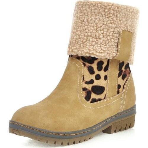 BLXQPYT Fashion New Winter warm Women long Boots Fur Snow Boots Female Waterproof Warm Med heel Boots Lage size 34-46 2312