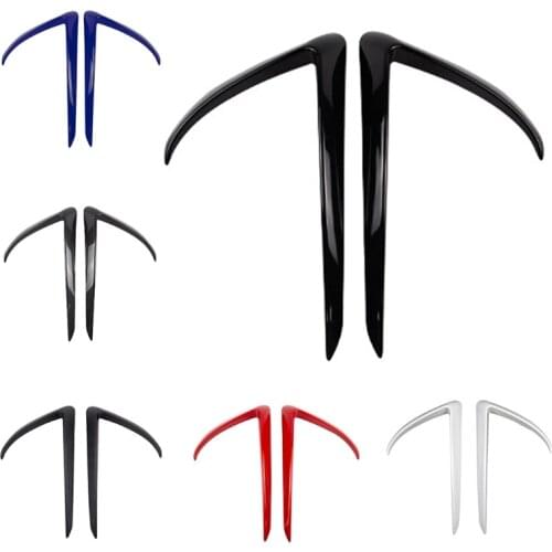 2021 New For Model 3 Car Interior Front Fog Lamp Frame Stickers Matte Carbon Fiber ABS Black White Blue Red