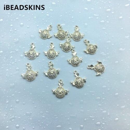 New arrival! 15x13mm 50pcs Copper/Cubic zirconia Chick charm for Necklace DIY /Earrings parts,hand Made Earrings Jewelry DIY