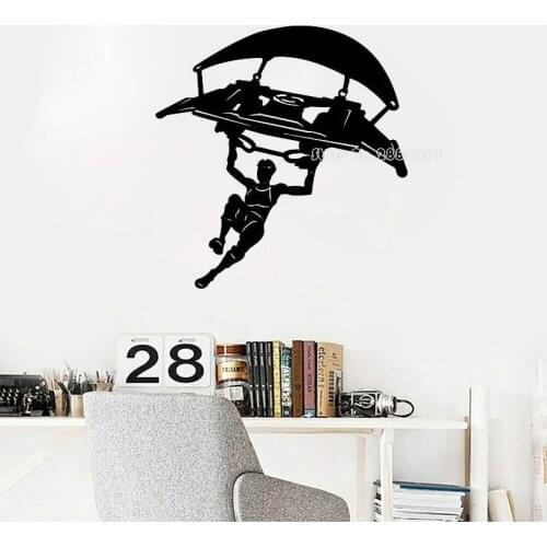 Parachute Game Controller Vinyl Wall Decal Video Brave Game Wall Decal For Kid Bedroom Mini Portrait Wall Art Sticker LL177