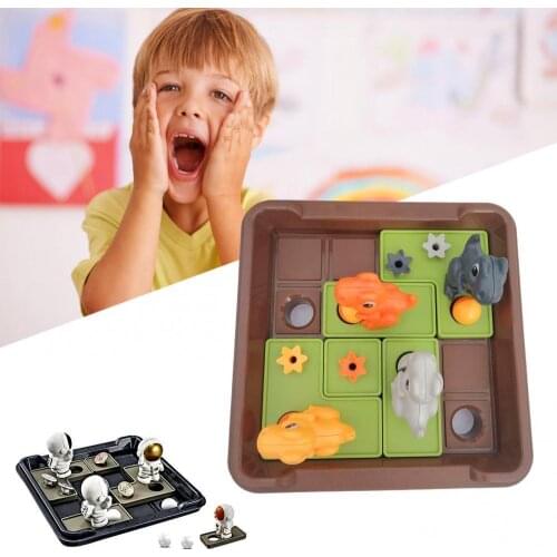 Movable Dinosaur Astronaut Design Checkerboard Educational Training Game Kid Toy Parent Children Interaction Toys Kids Gift