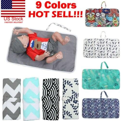Baby Portable Folding Diaper Travel Changing Pad Waterproof Mat Bag Storage