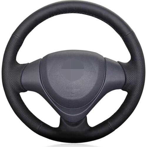 Hand-Stitched Non-Slip Black Artificial Leather Car Steering Wheel Cover For Suzuki Jimny 2015 2016 2017 2018