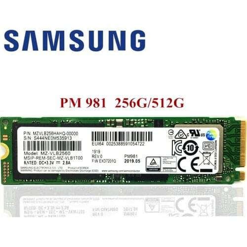 SAMSUNG SSD M.2 PM981 512GB 256GB Solid State Hard Disk M2 SSD NVMe PCIe 3.0 x4 NVMe Laptop Internal disco duro TLC PM 981 1TB