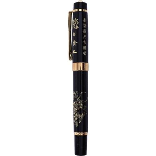 LUOSHI Ballpoint pen 818 with the Chinese Dragon pattern pen - black