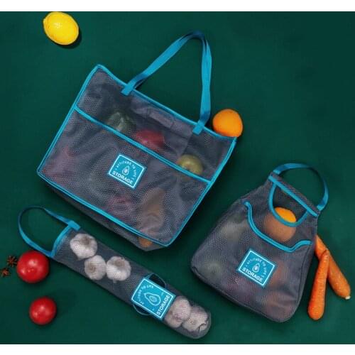 Storagebag multifunctional mesh bag convenient to carry kitchen fruit and vegetable storage hanging bag sundries mesh storagebag