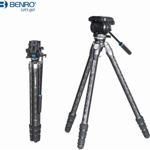 Benro TR298CL TR298CLK Tripod Carbon Fiber Tripods Camera Stands S4N Video Head 4 Section Max Loading 4kg
