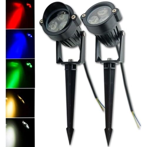 220V 110V Outdoor LED Garden Lawn Light 3W Landscape Lamp Spike Waterproof DC12V 24V Path Bulbs Warm White Green Spotlights