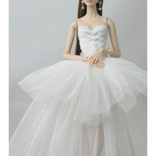 Optional case for High-end wedding dress Barbie doll clothes can children Liv Evening suits multilayer wedding dress