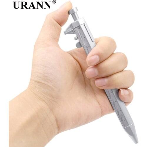URANN 1pcs Vernier Caliper Tool Ballpoint Pen Silver Vernier Caliper Multifunction Pen Creative School Gifts Marker Signing Pen